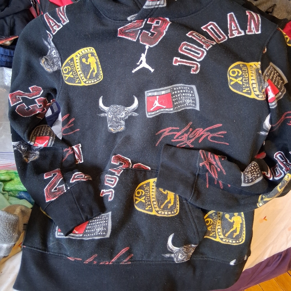 Jordan Black and Red Graphic Hoodie
